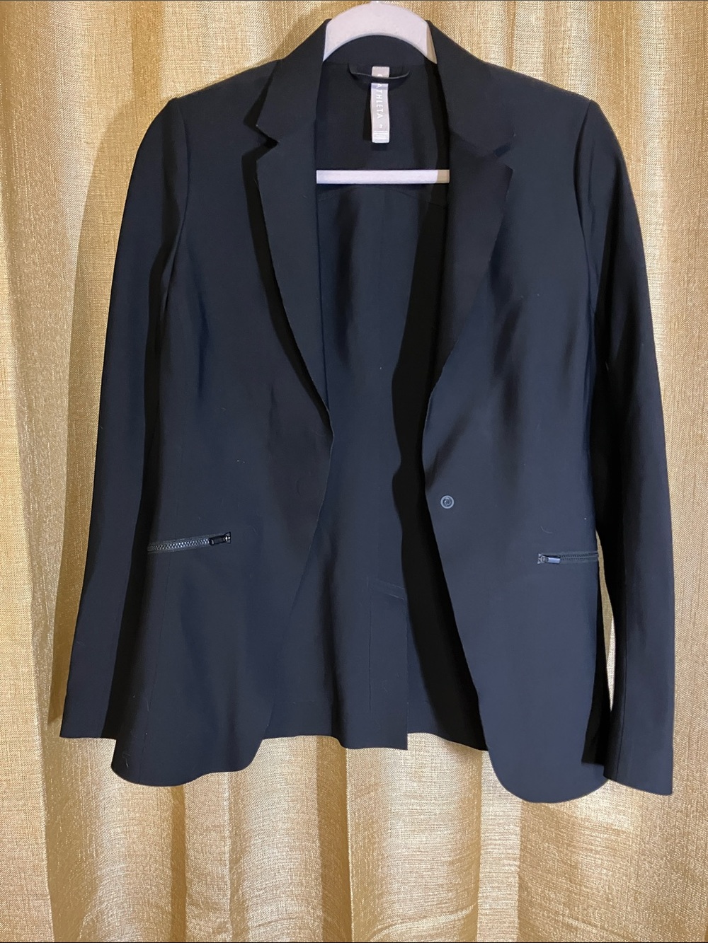 Athleta Black Tailored Blazer with Zippered Pockets